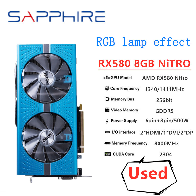 Rtx 3070 8Gb Graphics Card - Placa Gráfica SAPPHIRE Original RX 580